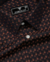 Zorin Dark Brown With Gold Jacquard Check Giza Shirt