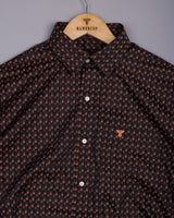 Zorin Dark Brown With Gold Jacquard Check Giza Shirt