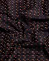 Zorin Dark Brown With Gold Jacquard Check Giza Shirt