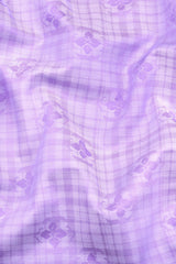 Purple floral printed jacquard cotton shirt