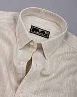 Crelora Cream Linen Cotton Shirt