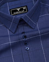 Rowan Blue Check Designer Cotton Shirt