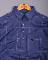 Rowan Blue Check Designer Cotton Shirt