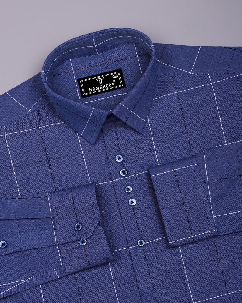 Blue Check Designer Cotton Shirt – Hamercop