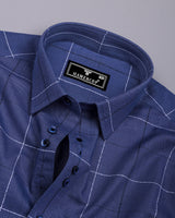 Rowan Blue Check Designer Cotton Shirt
