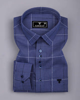 Rowan Blue Check Designer Cotton Shirt