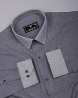 Steelora Gray Plaid Flannel Cotton Shirt