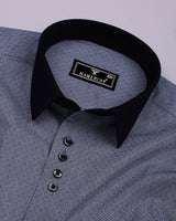 Black Houndstooth Designer Formal Cotton Shirt