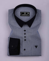 Black Houndstooth Designer Formal Cotton Shirt