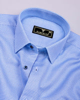 Foam Blue Houndstooth Premium Giza Shirt