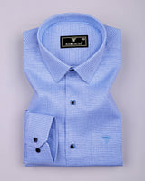 Foam Blue Houndstooth Premium Giza Shirt