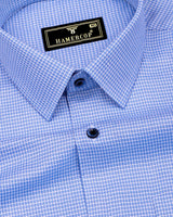 Foam Blue Houndstooth Premium Giza Shirt