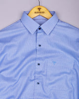 Foam Blue Houndstooth Premium Giza Shirt
