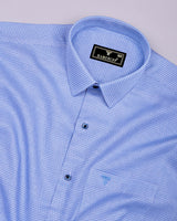 Foam Blue Houndstooth Premium Giza Shirt
