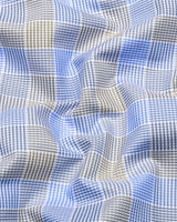 Greece Blue With Gray Check Giza Cotton Shirt