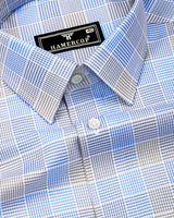 Greece Blue With Gray Check Giza Cotton Shirt