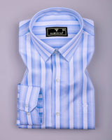 Hawaii Blue With White Stripe Premium Gizza Cotton Shirt