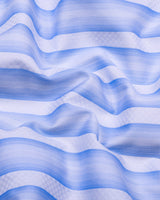 Hawaii Blue With White Stripe Premium Gizza Cotton Shirt