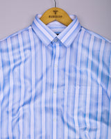 Hawaii Blue With White Stripe Premium Gizza Cotton Shirt