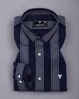Slug Blue With White Twill Stripe Premium Giza Shirt