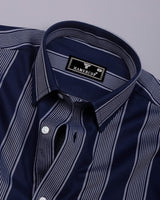 Slug Blue With White Twill Stripe Premium Giza Shirt