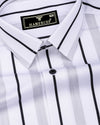 Sugar White With Black Stripe Premium Giza Shirt