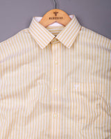 Zorya Cream With White Stripe Oxford Designer Shirt