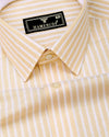 Zorya Cream With White Stripe Oxford Designer Shirt