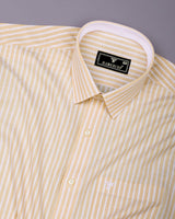 Zorya Cream With White Stripe Oxford Designer Shirt