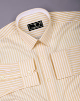 Zorya Cream With White Stripe Oxford Designer Shirt