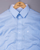 Zorya Blue With White Stripe Oxford Designer Shirt
