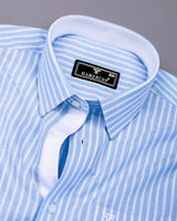 Zorya Blue With White Stripe Oxford Designer Shirt