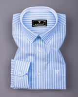 Zorya Blue With White Stripe Oxford Designer Shirt