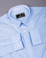Zorya Blue With White Stripe Oxford Designer Shirt