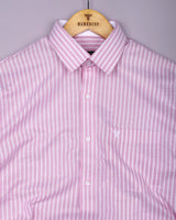Zorya Pink With White Stripe Oxford Designer Shirt