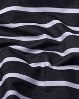 Cidon Black With White Stripe Designer Cotton Shirt