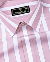 Granny Light Pink With White Stripe Cotton Shirt