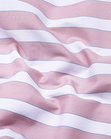Granny Light Pink With White Stripe Cotton Shirt