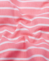 Sophin Orange With White Stripe Oxford Cotton Shirt