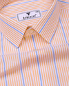 Mintone Orange With Blue Stripe Oxford Cotton Shirt