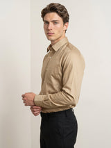 Velaro Biscuit Cream Soft Cotton Formal Shirt