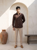 Velaro Coffee Brown Soft Cotton Formal Shirt