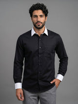 Velaro Black Soft Cotton Formal Designer Shirt