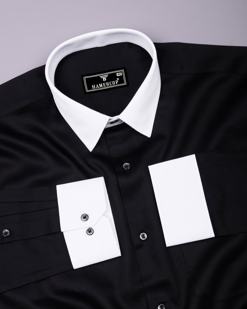 designer dress shirt Black Soft Cotton Formal Designer Shirt – Hamercop
