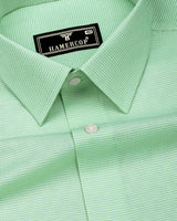Tropsin Light Green Houndstooth Dobby Check Premium Giza Shirt