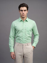 Tropsin Light Green Houndstooth Dobby Check Premium Giza Shirt