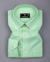 Tropsin Light Green Houndstooth Dobby Check Premium Giza Shirt
