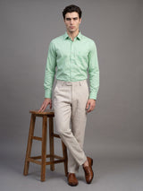 Tropsin Light Green Houndstooth Dobby Check Premium Giza Shirt