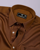 Cider Brown Satin Formal Premium Cotton Shirt