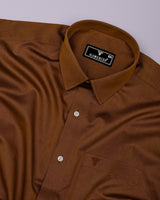 Cider Brown Satin Formal Premium Cotton Shirt